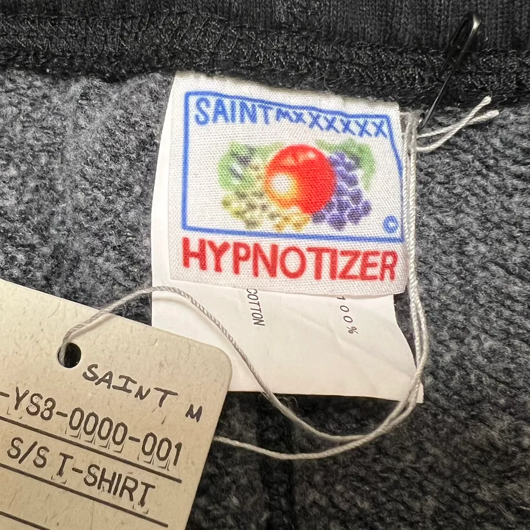 SAINT Mxxxxxx 'SAINT' SWEAT SHORTS/GRY/BLK embroidered SAINT LOGO basic shorts, distressed gray/washed black S-XL, four needles and six threads throughout, produced by a major domestic factory, imported Tajima machine embroidery, washed and distressed, original version